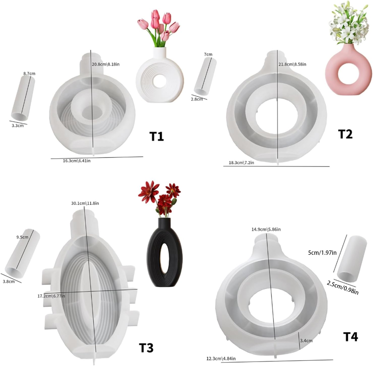 แม่พิมพ์ซิลิโคนสำหรับแจกัน แม่ - Florist Supply Vases บทวิจารณ์และราคา