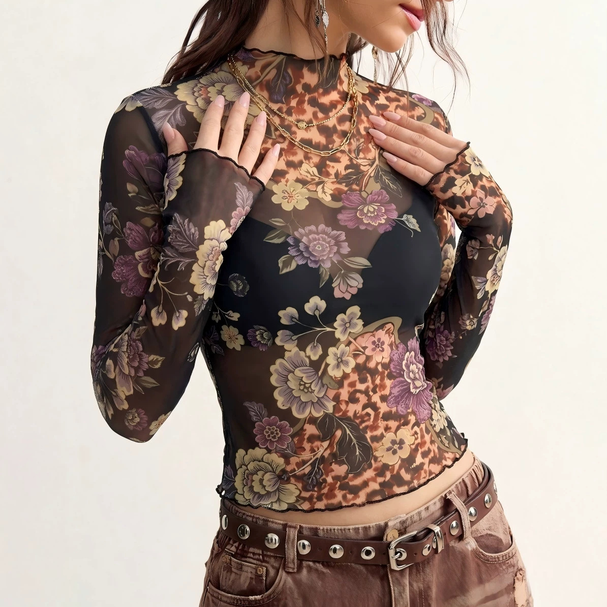 เสื้อยืดตาข่ายโปร่งลายดอกไม้สไ - B & J Florist Supply Linwood บทวิจารณ์และราคา